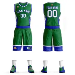 Kelly Green White Royal Graffiti Lightning Basketball Jersey 1