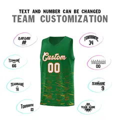 Kelly Green White Scratches Pattern Basketball Jersey 3