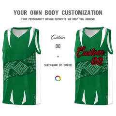 Kelly Green White Snake Scale Venomous Fang Graffiti Basketball Jersey 3