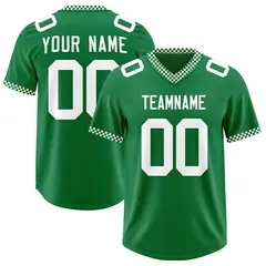 Kelly Green White Square Neckline Football Jersey
