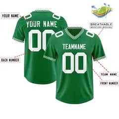 Kelly Green White Square Neckline Football Jersey 2