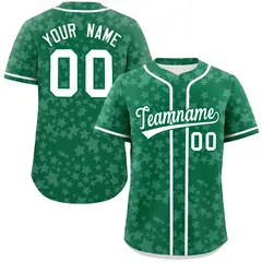 Kelly Green White Star Graffiti Authentic Baseball Jersey