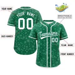 Kelly Green White Star Graffiti Authentic Baseball Jersey 2