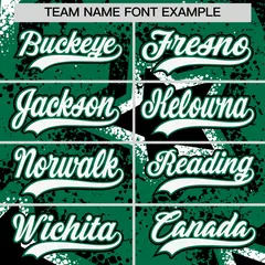 Kelly Green White Star Graffiti Baseball Jersey 7