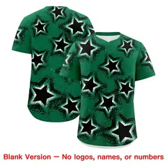 Kelly Green White Star Graffiti Baseball Jersey 9