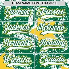 Kelly Green White Star Graffiti Baseball Jersey 7