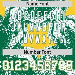 Kelly Green White Star Graffiti Baseball Jersey 8