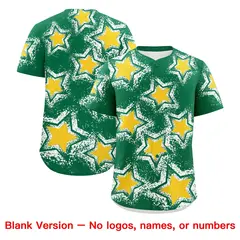 Kelly Green White Star Graffiti Baseball Jersey 9