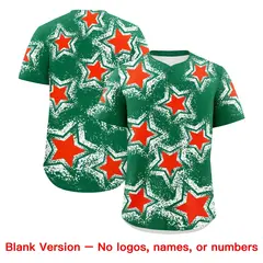 Kelly Green White Star Graffiti Baseball Jersey 8
