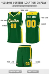 Kelly Green White Star Graffiti Basketball Jersey Uniform 2