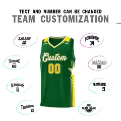 Kelly Green White Star Graffiti Basketball Jersey Uniform 4