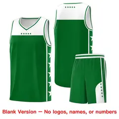 Kelly Green White Star Pattern Basketball Jersey 2