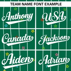 Kelly Green White Star Pattern Stripe Baseball Jersey 3