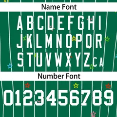 Kelly Green White Star Pattern Stripe Baseball Jersey 4