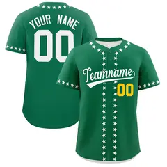 Kelly Green White Star Ribbing Authentic Baseball Jersey