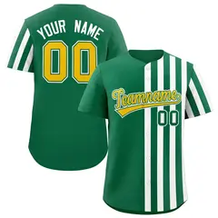 Kelly Green White Thick Stripe Authentic Baseball Jersey