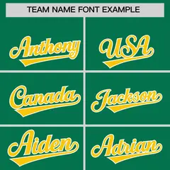 Kelly Green White Thick Stripes Star Pattern Baseball Jersey 3