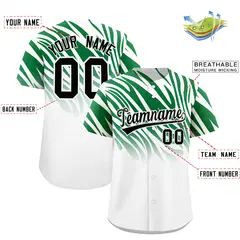 Kelly Green White Tiger Stripe Gradient Baseball Jersey 2
