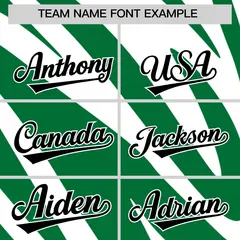 Kelly Green White Tiger Stripe Gradient Baseball Jersey 3