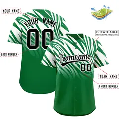 Kelly Green White Tiger Stripe Gradient Baseball Jersey 2