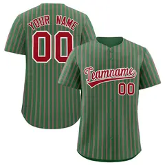 Kelly Green White Tricolor Stripe Fashion Baseball Jersey