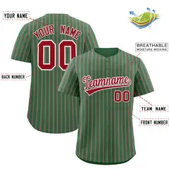 Kelly Green White Tricolor Stripe Fashion Baseball Jersey 2