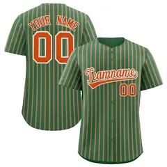 Kelly Green White Tricolor Stripe Fashion Baseball Jersey 1