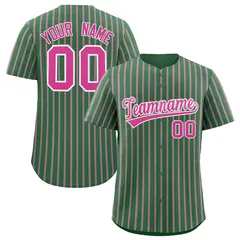 Kelly Green White Tricolor Stripe Fashion Baseball Jersey 1