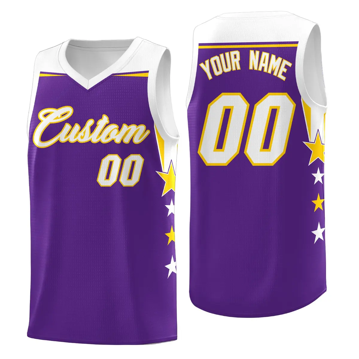 Kelly Green White Two Tone Side Star Color Block Basketball Jersey