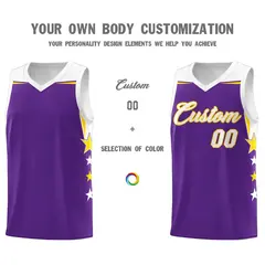 Kelly Green White Two Tone Side Star Color Block Basketball Jersey 3