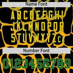 Kelly Green Yellow Giraffe Graffiti Pattern Baseball Jersey 4