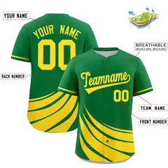 Kelly Green Yellow Graffiti Wind Mark Baseball Jersey 2