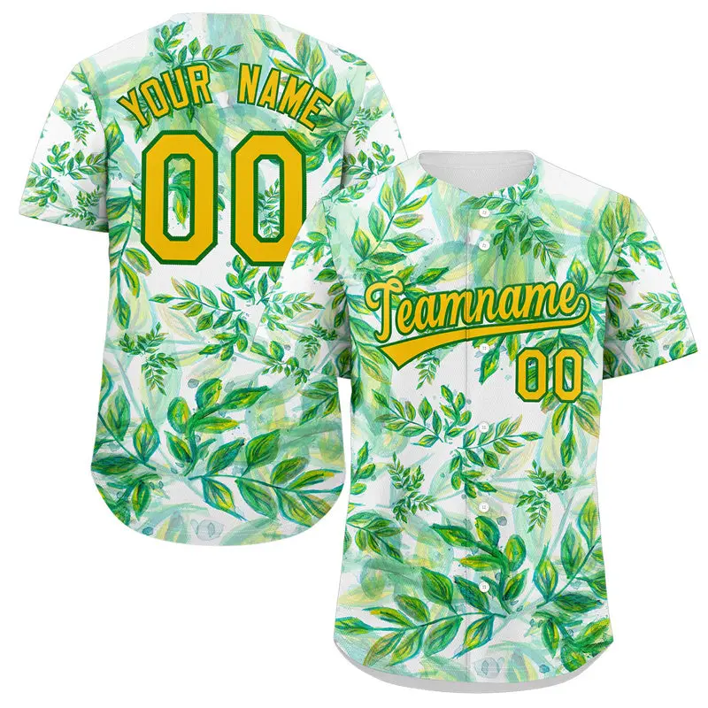 Kelly Green Yellow-Green Graffiti Pattern Baseball Jersey