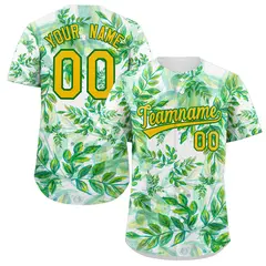 Kelly Green Yellow-Green Graffiti Pattern Baseball Jersey