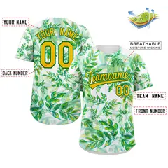 Kelly Green Yellow-Green Graffiti Pattern Baseball Jersey 2