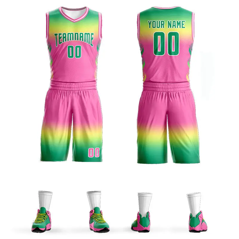 Kelly Green Yellow Kelly Green-White Gradient Basketball Jersey