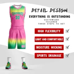 Kelly Green Yellow Kelly Green-White Gradient Basketball Jersey 2