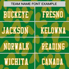 Kelly Green Yellow Raglan Sleeves Camo Football Jersey 3