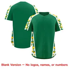 Kelly Green Yellow Side Camo Baseball Jersey 7