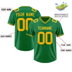 Kelly Green Yellow Square Neckline Classic Football Jersey 2