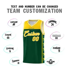 Kelly Green Yellow Star Pattern Basketball Jersey 4
