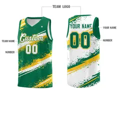 Kelly Green Yellow White Reversible Basketball Jersey Stellar Strike 4