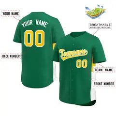 Kelly Green Yellow-White Side Two-Tone Baseball Jersey 2