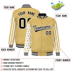 Khaki American Flag Varsity Letterman Bomber Jacket 2