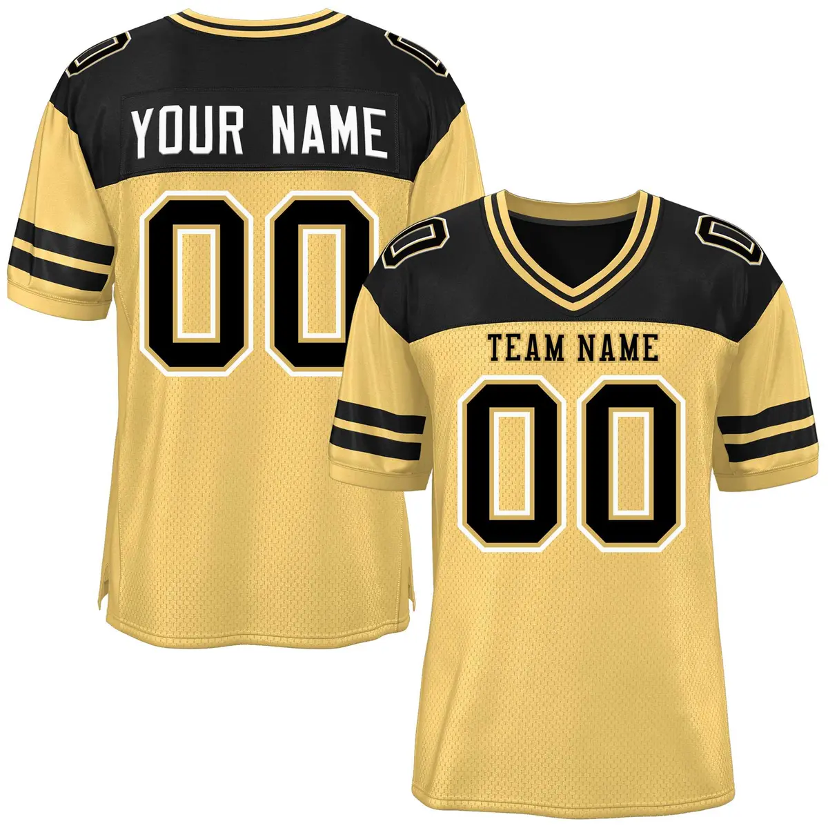 Khaki Black Color Block Authentic Football Jersey