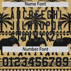 Khaki Black Graffiti Pattern Bossinia Style Baseball Jersey 4