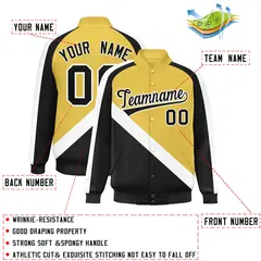 Khaki Black Raglan Varsity Letterman Baseball Jacket 2