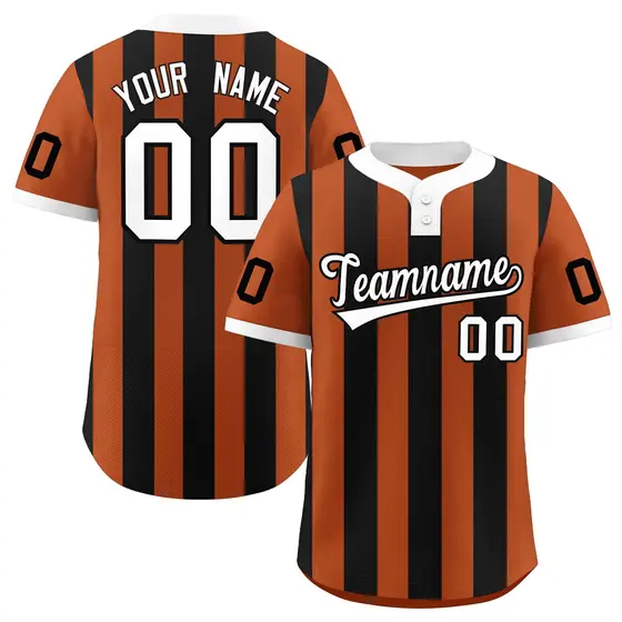 Khaki Black Stripe Two-Button Softball Jersey