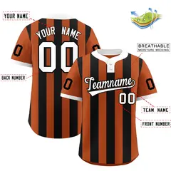 Khaki Black Stripe Two-Button Softball Jersey 2