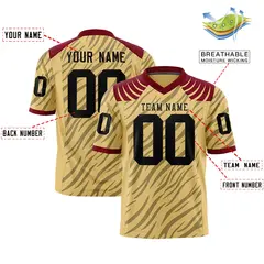 Khaki Black Tiger Stripe Graffiti Authentic Football Jersey 2